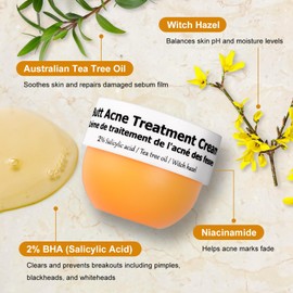 Butt Acne Clearing Treatment, Moisturizer Cream with 2% Salicylic Acid, Tea Tree Oil & Witch Hazel, Body Back Acne Treatment, Cystic Acne Treatment for Skin Delicate and Smooth 5.4oz