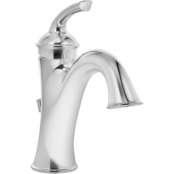 Symmons SLS-5512-1.0 Elm Single Hole Single-Handle Bathroom Faucet with Drain Assembly in Polished Chrome (1.0 GPM)