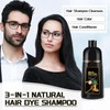 Schwarzes Haarfärbeshampoo für graues Haar, semi-permanentes Haarfärbeshampoo für Frauen und
