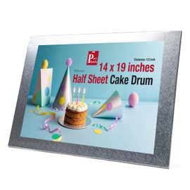 Paremmin Paremmin 19 x 14 Inch Rectangle Cake Boards 1/2inch Thick, Pack of 1 - Sturdy Half Sheet Cake Drums with Smooth Straight Edges, Waterproof & Oil-Proof (Silver, 14x19"(half sheet))