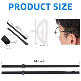 LIUQOBN 14 Pairs Glasses Arm Covers, Glasses Grips Behind Ears Stop from Sliding,Eyeglass Replacement Parts (Black)