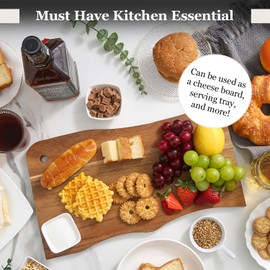 INTERIIE Acacia Wood Cutting Board – 16” × 9” Best Non-Toxic Wooden Cutting Board for Kitchen – Plastic-Free, Durable & Knife-Friendly Hardwood chopping Board for Meat & Vegetables