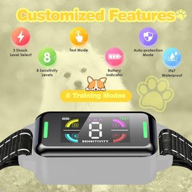 ZEASOYO Dog Bark Collar Automatic Shock Collar Rechargeable Anti-Bark Training Collar Multifunctional Waterproof Dog Stop Barker with 6 Safe Training Modes for Dog Weighing Over 8 Pounds (Grey)