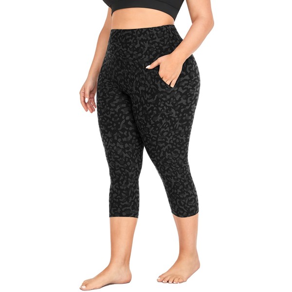 MOREFEEL Capri Plus Size Leggings for Women with Pockets-Stretchy XL-4XL