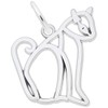 Cat Charm In Sterling Silver, Charms for Bracelets and Necklaces