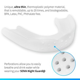 SOVA 3D Bite Splint - 1.6 mm Thin - Tailored Fit - Protects Against Night Teeth Grinding & Pressing - Odour- and Taste-Free - Can Be Reshaped up to 20 Times - Non-Toxic