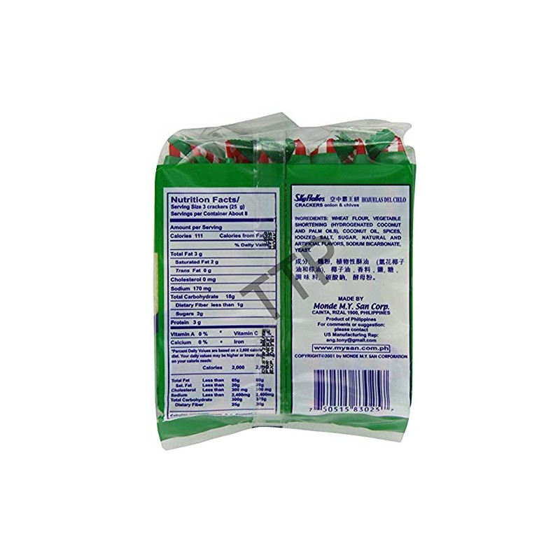 M.Y. San Sky Flakes Crackers, Onion and Chive, 8.8O-10-pack