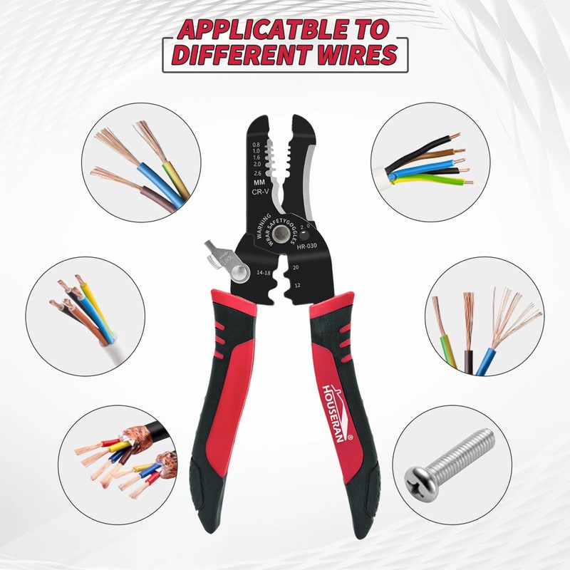 HOUSERAN Wire Stripper, 5-Piece Set, Multi-functional, Cable Stripper, Wire Stripper,