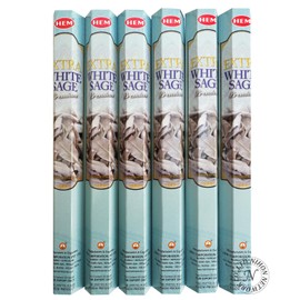 Japan Network HEM Hexagonal Incense Extra White Sage Stick Type Set of 6