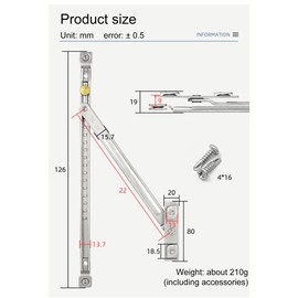 I-EASYDWW Window Hinges, Casement Window Hinges, Window Friction Stays, Casement Windows Stays, Friction Stay Hinges, Stainless Steel, European Standard Grooved Windows, SUS304, 12 inches, 1 Pair