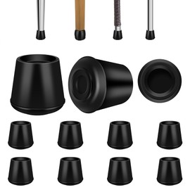 VOCOMO 1-1/8” Round Rubber Chair Leg Tips Caps, Chair Leg Floor Protectors, Non-Slip Chairs Legs Caps, Stool Feet Protectors Cap, Folding Metal Chairs Legs Tip Replacement (Black, 8 Pack)
