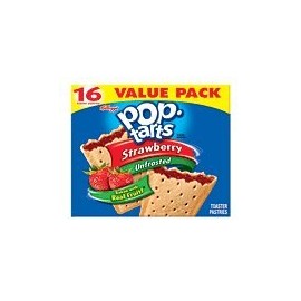 Pop-Tarts Strawberry Unfrosted Toaster Pastries 16 Toaster 29.3 OZ
