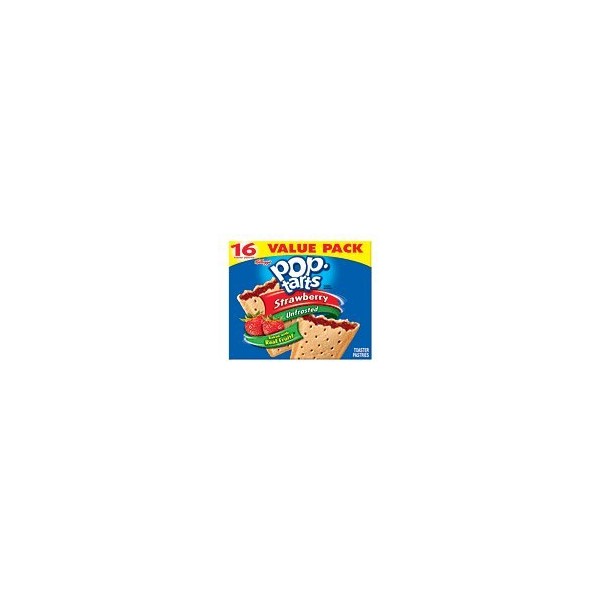Pop-Tarts Strawberry Unfrosted Toaster Pastries 16 Toaster 29.3 OZ