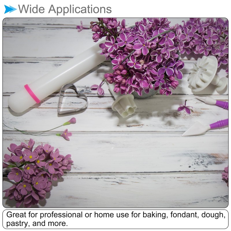 CoCud Fondant Rolling Pin, 13" Length, PP Plastic Non-Stick Guide