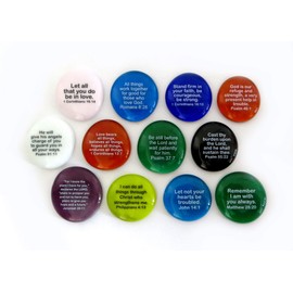 Lifeforce Glass Scripture Glass Stones, 12 of Your Favorite Inspiring Bible Verses on Translucent and Opaque Rocks, Set I.