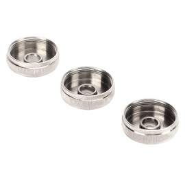 3 Pieces Trumpet Valve Cap, Metal, Silver, Screw Piston for Trumpet, Replacement Musical Instrument Accessories (Trumpet Base Valve Cap)