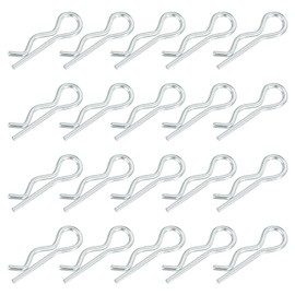 sourcing map 1.2 mm x 21 mm Cotter Pins Spring Fastener, Hitch Pins Retaining Pin R Clip Hairpin Carbon Steel Silver Tone 20 Pcs
