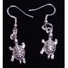 Antique Silver Tortoise/Turtle (20mm x 12mm) Earrings on Sterling Silver