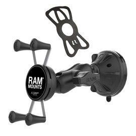 RAM Mounts RAP-B-166-2-A-UN7U X-Grip Phone Mount with RAM Twist-Lock Low Profile Suction Base with Short Arm for Vehicle Windshields