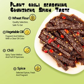 Spicy Chinese La Tiao Snack, Dried Bean Curd Strips with Chili, Traditional Flavor