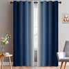 Yakamok Blue and Greyish White Ombre Curtains, Room Darkening Gradient