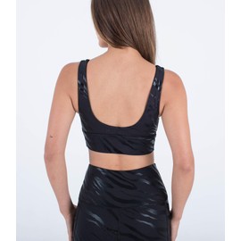 Hurley Women's Tigris V-Neck Sports Bra, Black multi