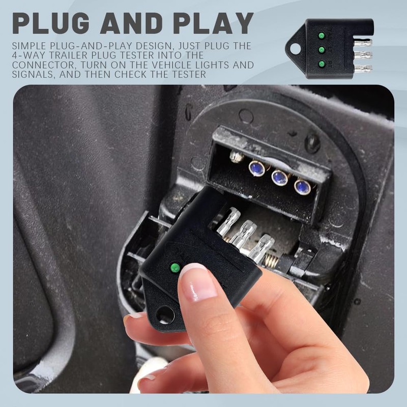 Tecledsn 4 Pin Trailer Tester Connector Trailer Plug Tester Trailer