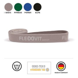 FLEXVIT Revolve Basic Fitness Band (Light Grey) - Fitness Bands for Effective Full Body Workout, HIT, Coordination, Stabilisation and Bounce, 4 Strengths, Beginners and Professionals, Washable