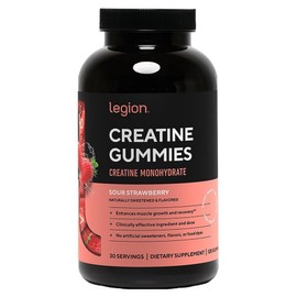 Legion Creatine Monohydrate Gummies Sour Strawberry, 1 pack, 120 tablets / 리전 크레아틴 모노하이드레이트 구미 사우어 스트로베리, 1개, 120정