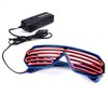 PINFOX Light Up Flashing Shutter Neon Rave Glasses El Wire