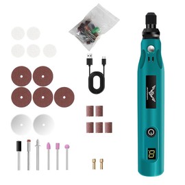 JENABOM Mini Cordless Rotary Tool, USB Charging, 5-Speed Rotary Tool Kit, Multi-Purpose 3.6V Power Rotary Tool for Sanding, Polishing, Drilling, Etching:_Blue-39PCS