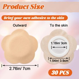 BEIQIYA 30pcs Castor Oil Pack Wraps, Disposable Highly Absorbent Belly Patches for Abdomen, Self-Adhesive Organic Cotton Pads for Men Women- Skin Color