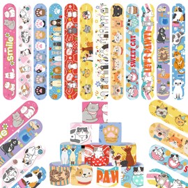 Yrmysrx 48PCS Cat Theme Slap Bracelets Party Favors, Pet Cat Party Wristbands for Kids Pet Theme Party Birthday Supplies Decorations Carnival Prizes Suit Classroom Rewards