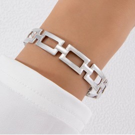 MWTOWM Silver Cuff Bangle Bracelet for Women Open Bangles Fashion Simple Bangle Adjustable Adjustable Cuff Bangle Wrist Cuff Bracelet