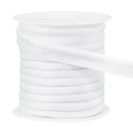 BENECREAT - Embellecedor de cordón de tubería blanca de 10 yardas, cinta de poliéster de 5/8 pulgadas, ribete de tapicería para costura de cordón de labios