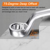 sourcing map Combination Wrench Offset 27mm 75-Degree 12-Point Box End