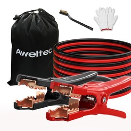 AWELTEC AWELTEC UL-Listed Jumper Cables - 6 Gauge 16 Feet Battery Cables for car, Heavy Duty Booster Cables (6AWG x 16Ft) with Carry Bag