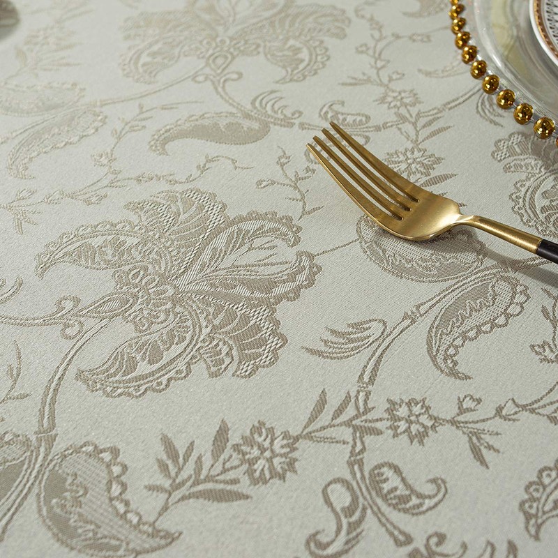 SASTYBALE Jacquard Tablecloth Floral Damask Table Cloth Spill Proof Dust-Proof