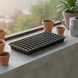 YIJU Bandeja para Semilleros de Siembra con Compartimientos Separados Drenaje Óptimo y Reciclabilidad Adecuada para en Jardinería Educativos Invernaderos y Espacios Domésticos, 80G, 105 Orificios