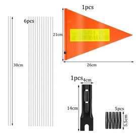 Bicycle Flag, Bicycle Pennant, Safety Flag, Reflective Bicycle Flag, Children's Bicycle Flag, 180 cm Bicycle Bunting Pole, Separable Safety Flag, for Boys and Girls, Cycling, Orange