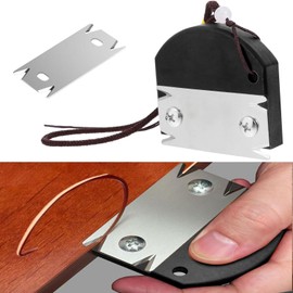 Yuentoen Veneer Edge Cutter, Wooden Edge Planer, Mini Hand Planer, Edge Cutter with 1 Replacement Blade for Wood, PVC, ABS, Woodworking, Non-Slip, One-Handed Planer, Black