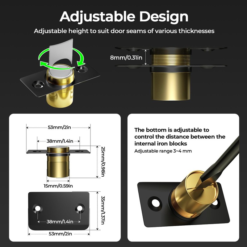 Tonitrui Silent Ball Catch, Adjustable Strong Magnet Door Catch，Using Noise