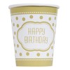 Unique Party 49586 - 9oz Golden Birthday Paper Cups, Pack