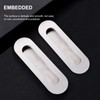 Forreen Shell Handle, Stainless Steel, Square, Pack of 6 Recessed