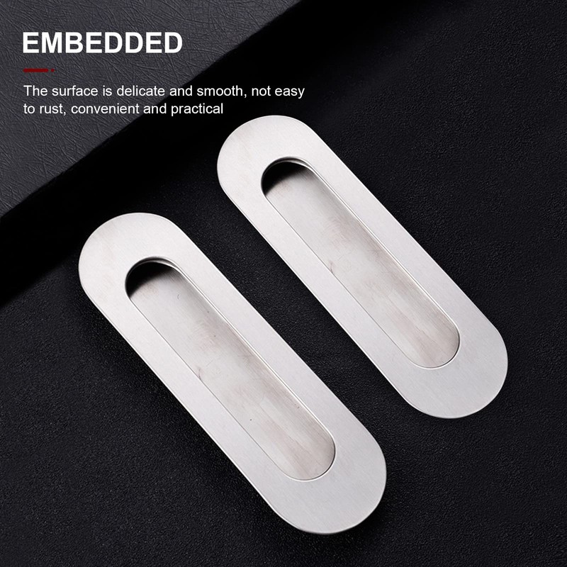 Forreen Shell Handle, Stainless Steel, Square, Pack of 6 Recessed