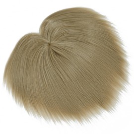 Luxiremi Hair Topper Hairpiece Short Topper Hair Clip in Hair Extensions Synthetic Hair Ash Blonde Hair Topper for Women with Thin Hair