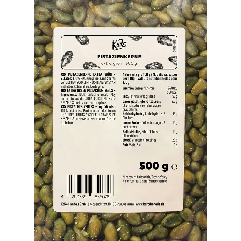 KoRo - Extra Green Pistachio Kernels 500 g
