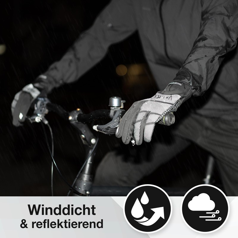 Valkental® GloRider Windproof Cycling Gloves, Padded & Grippy, Winter Gloves