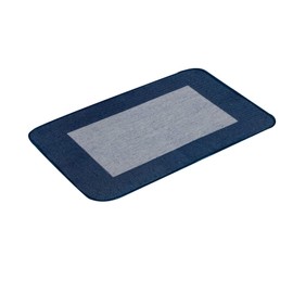 HomeLife Kitchen Rug Non-Slip Cotton Rubber Backing - Hallway/Dining Room Runner Modern Style - Machine Washable - Quality Made in Italy Jacard - Two-Tone 60 x 110 blue