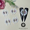 Set 8Pcs 3D Flowers Nails Charms With Rhinestone Gems Handmade